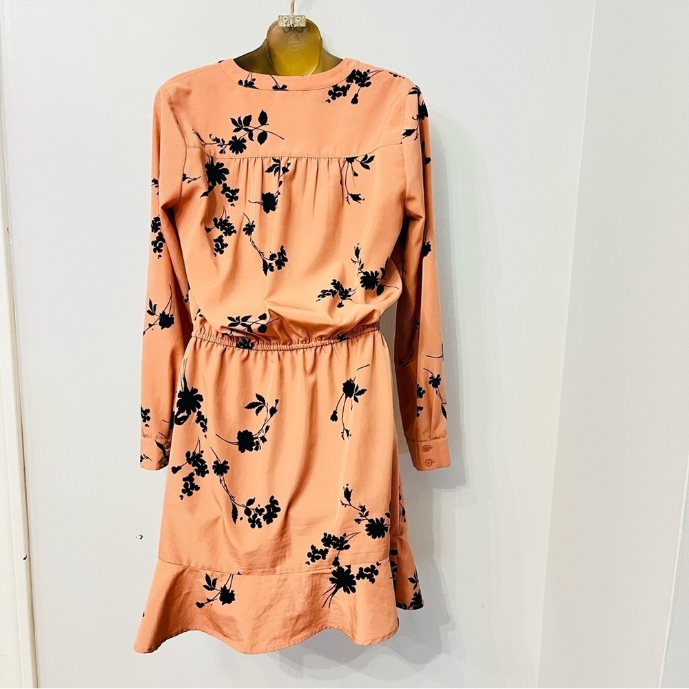 Joie Peach Floral Flounce Mini Dress S | Coastal Romantic Feminine Chic - Picture 4 of 7